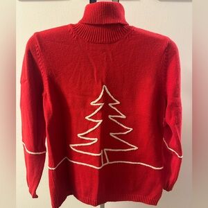 Vintage Liz Claiborne Red Knit Christmas Sweater